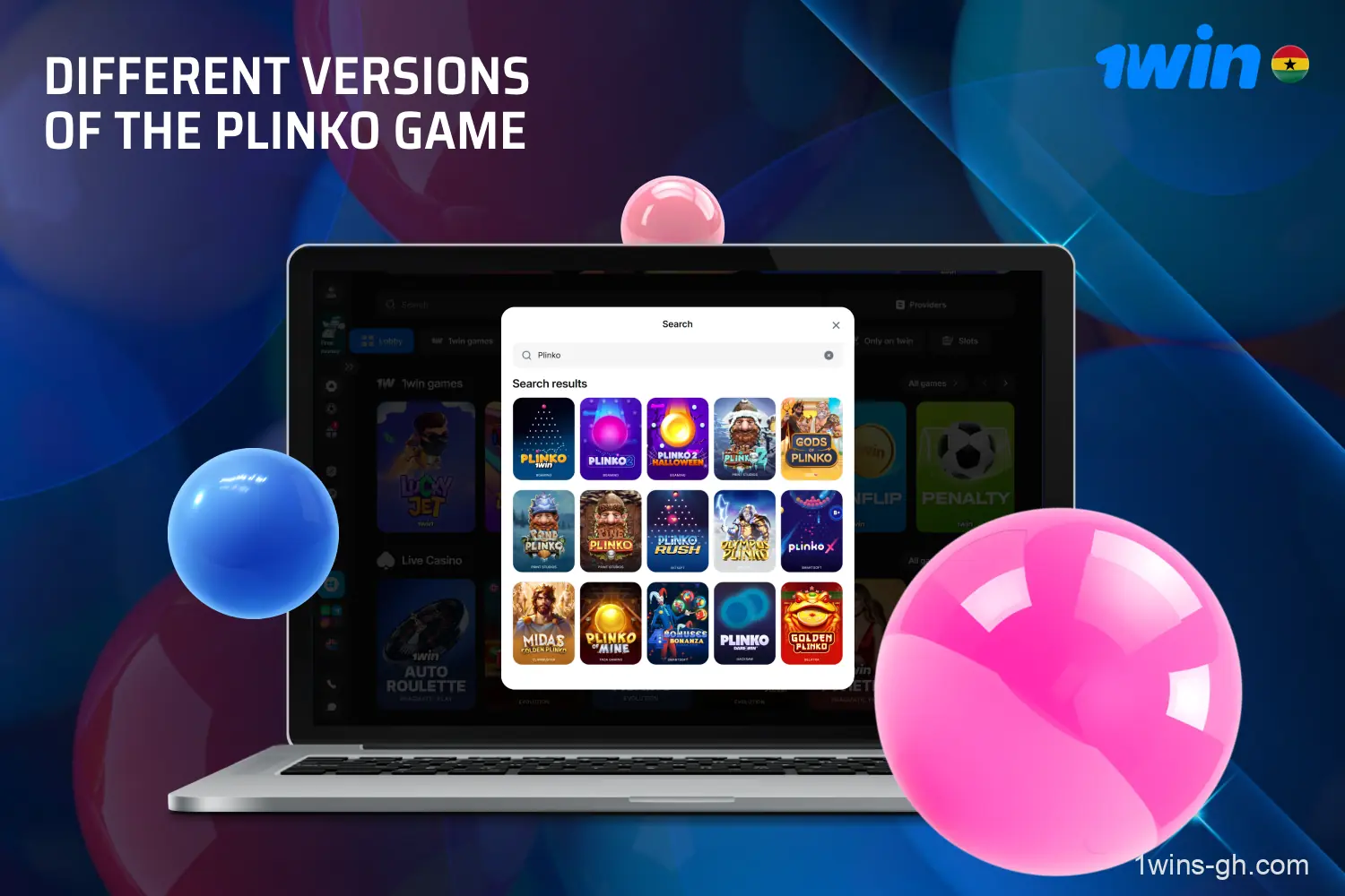 The Plinko game from 1win in Ghana is available in several themed versions with the same game mechanics, but differing visual styles and gameplay features